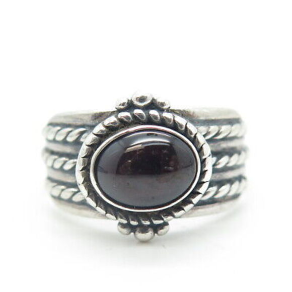 925 Sterling Silver Vintage Real Amethyst Gemstone Ring Size 9 - Picture 3 of 8